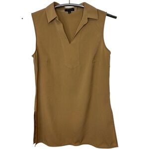 The Limited Women’s Sleeveless Brown Collared V-Neck Blouse Size XS